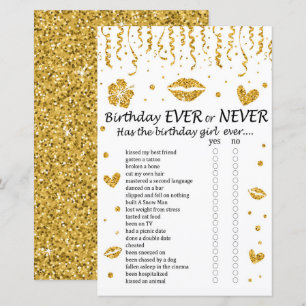 Guld glitter födelsedag Aldrig eller aldrig
