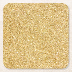 Guld- glitter för elegant Faux Underlägg Papper Kvadrat
