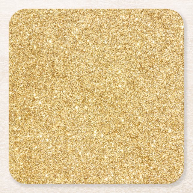 Guld- glitter för elegant Faux Underlägg Papper Kvadrat (Framsidan)