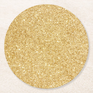 Guld- glitter för elegant Faux Underlägg Papper Rund