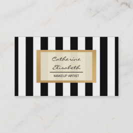 Guld- glitter för Faux, svart randar, Visitkort