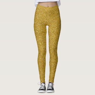 Guld- glitter för helgdag All över Leggings