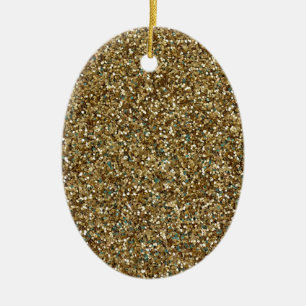 GULD- GLITTER~ för helgdagar eller varje dag! Julgransprydnad Keramik