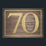 Guld- glitter för lantlig 70th födelsedaginbjudan inbjudningar<br><div class="desc">Lantlig 70th födelsedaginbjudan. Svart och guld- glitterfödelsedagsfestinbjudan med lantlig Wood bakgrund. Överrrakningfödelsedag. Vuxen födelsedag. Party för manar- eller kvinnaBday våldsamt slag. Behaga klickar "skräddarsy den" knäppas och använder vårt designverktyg för att ändra denna mall för mer ytterligare customization.</div>