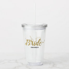 Guld- glitter för personligbrud take away mugg