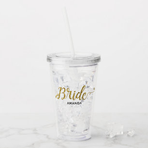 Guld- glitter för personligbrud take away mugg