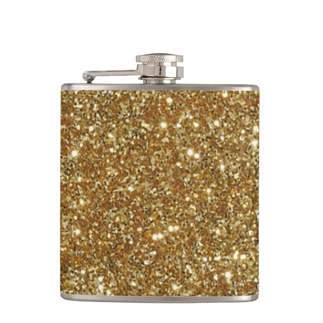 Guld- glitter för rolig flaskaflaska fickplunta (Framsidan)