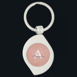 Guld- glitter för rosa ros & gnistraMonogram Swirl Silverfärgad Nyckelring<br><div class="desc">För för Fauxglitter och gnistra för rosa ros guld- elegant födelsedag eller Bachelorette Keychains. Dessa bröllop,  möhippan eller födelsedagsfesten Keychains kan skräddarsy för att inkludera ditt initialt och förnamn. Behaga kontakten formgivare för skräddarsy matcha objekt.</div>
