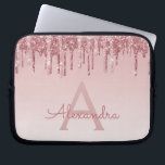 Guld- glitter för rosa ros och gnistraMonogram Laptop Fodral<br><div class="desc">Genomblött glitter för rodna Faux för rosa ros guld- och för Monogrambärbar dator för gnistra elegantt fodral för dator. Detta monogrammed fodral kan skräddarsy för att inkludera ditt initialt och förnamn.</div>