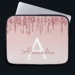Guld- glitter för rosa ros och gnistraMonogram Laptop Fodral<br><div class="desc">Genomblött glitter för rodna Faux för rosa ros guld- och för Monogrambärbar dator för gnistra elegantt fodral för dator. Detta monogrammed fodral kan skräddarsy för att inkludera ditt initialt och förnamn.</div>