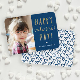 Guld Glitter Foto Klassrum Glad Alla Hjärtans Dag Anteckningskort