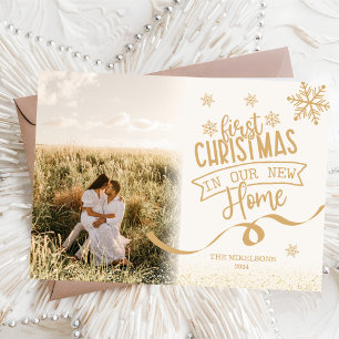 Guld Glitter fotogift gift och merry Julkort