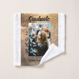 Guld glitter fotot studenten Lägg till namn-klasst