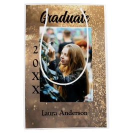 Guld glitter fotot studenten Lägg till namn-klasst