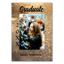 Guld glitter fotot studenten Lägg till namn-klasst Bordsnummer