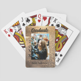 Guld glitter fotot studenten Lägg till namn-klasst Casinokort