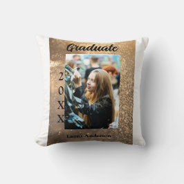 Guld glitter fotot studenten Lägg till namn-klasst Kudde