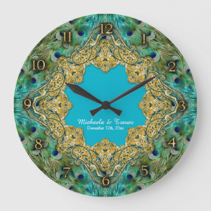 Guld- glitter gammala Hollywood Gatsby för art Stor Klocka