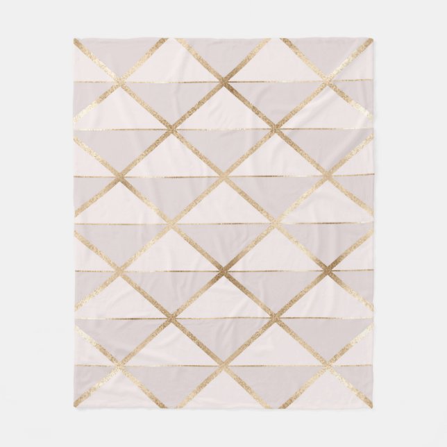 Guld glitter, geometrisk rhombus mönster. fleecefilt (Framsidan)