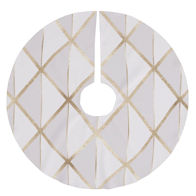 Guld glitter, geometrisk rhombus mönster. julgransmatta borstad polyester (Framsidan)