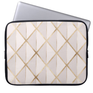 Guld glitter, geometrisk rhombus mönster. laptop fodral