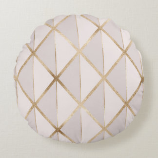 Guld glitter, geometrisk rhombus mönster. rund kudde