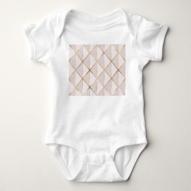 Guld glitter, geometrisk rhombus mönster. t shirt (Framsida)