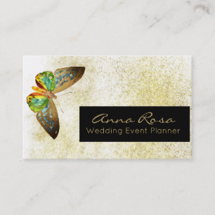 *~* Guld Glitter Gilded Watercolor Butterfly Visitkort