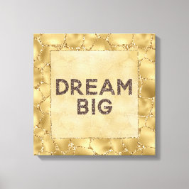Guld Glitter Giraffe Print Dream Canvastryck