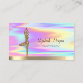 Guld Glitter Girl Yoga Holography Visitkort