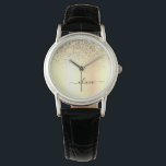Guld Glitter Girly Luxury Modern Monogram Namn Armbandsur<br><div class="desc">Guld Faux Foil Metallic Gnistra Glitter Brushed Metall Monogram Namn Watch Watch. Det gör perfekt studenten,  födelsedag,  bröllop,  möhippa,  årsdag,  babydusch eller bachelorette-fest till någon som glam lyx och chic stilar.</div>