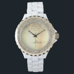 Guld Glitter Girly Luxury Modern Monogram Namn Armbandsur<br><div class="desc">Guld Faux Foil Metallic Gnistra Glitter Brushed Metall Monogram Namn Watch Watch. Det gör perfekt studenten,  födelsedag,  bröllop,  möhippa,  årsdag,  babydusch eller bachelorette-fest till någon som glam lyx och chic stilar.</div>