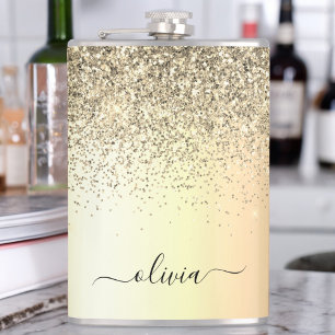 Guld Glitter Girly Luxury Modern Monogram Namn Fickplunta