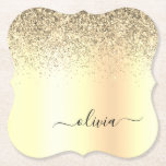 Guld Glitter Girly Luxury Modern Monogram Namn Underlägg Papper<br><div class="desc">Guld Faux Foil Metallic Gnistra Glitter Brushed Metall Monogram Namn Papper Underlägg. Det gör perfekt studenten,  födelsedag,  bröllop,  möhippa,  årsdag,  babydusch eller bachelorette-fest till någon som glam lyx och chic stilar.</div>