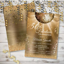 Guld Glitter Glam 50 och Fabulous Disco Boll