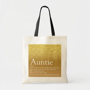 Guld Glitter Glam Bästa Någon Ganska Faster Fastor Tygkasse