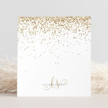 Guld Glitter Glam Monogram Namn Anteckningsblock<br><div class="desc">Glam Guld Glitter Elegant Monogram Anteckningsblock. Det är enkelt att anpassa anteckningsblocket för chic av trendig med elegant guld mousserande glitter mot svart bakgrund. Designen har ditt handskrivna skriptmonogram med söt-snurrar och namn.</div>