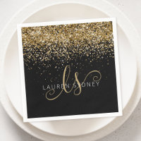 Guld Glitter Glam Monogram Namn
