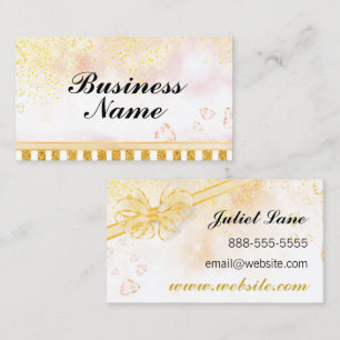 Guld Glitter Glam Ribbon-Affärskortet Visitkort