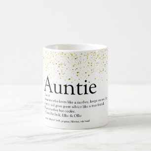 Guld Glitter Glam Rolig Bästa Faster Moster Defini Kaffemugg