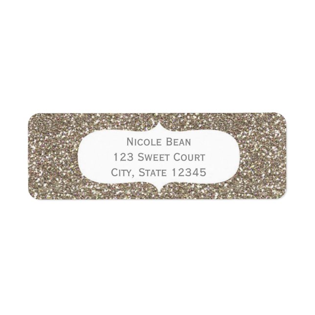 Guld Glitter Glamor Birthday Adressetiketter Returadress Etikett (Framsidan)