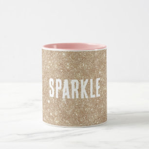 Guld Glitter Glans Mugg