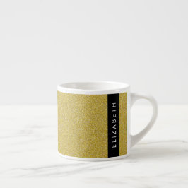 Guld Glitter, Glitter, bakgrund, ditt namn Espressomugg