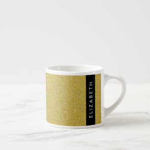 Guld Glitter, Glitter, bakgrund, ditt namn Espressomugg