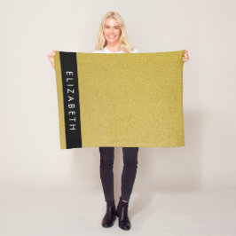 Guld Glitter, Glitter, bakgrund, ditt namn Fleecefilt