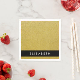 Guld Glitter, Glitter, bakgrund, ditt namn Pappersservett