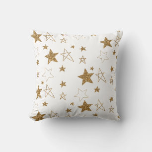 Guld Glitter Glitzy Stars Kudde