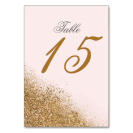Guld Glitter Gnistra Elegant bröllop Bordsnummer