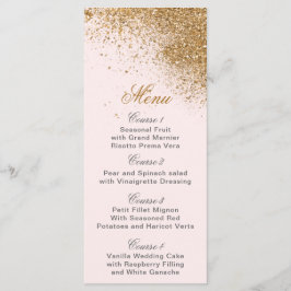 Guld Glitter Gnistra Elegant bröllop Meny