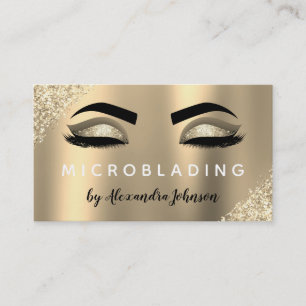 Guld Glitter Gnistra Eyelash Microblading Visitkort